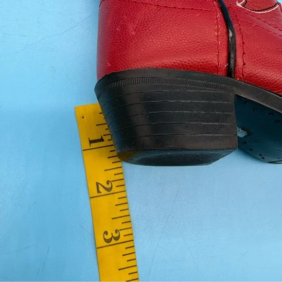 Masterson Boot Co. Kids Old West Red Leather Western Boots Size 9 - Picture 8 of 9